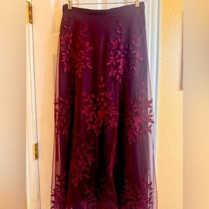 Red Lace Long Skirt
